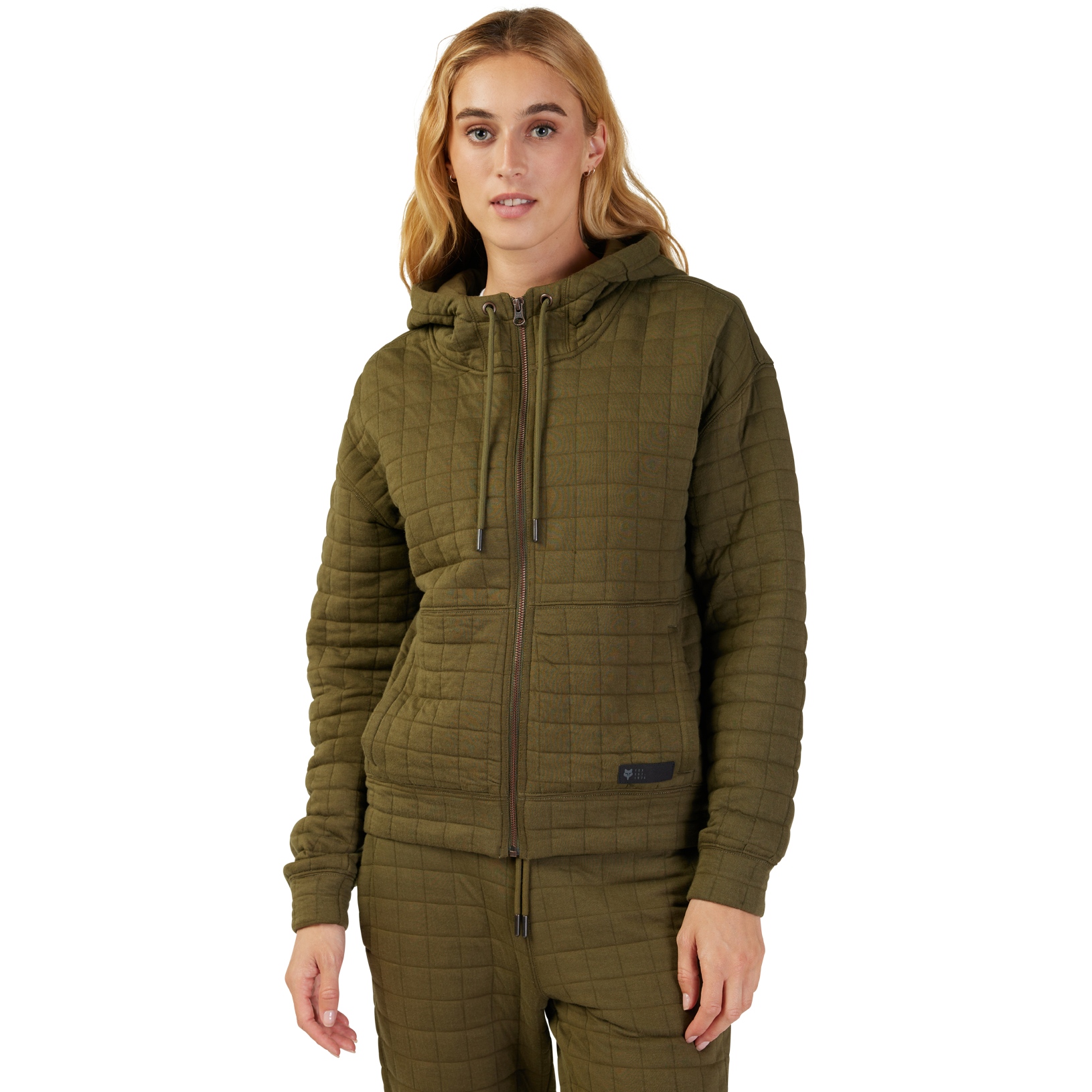 Picture of FOX Quilted Fleece Zip Jacket Women - olive green