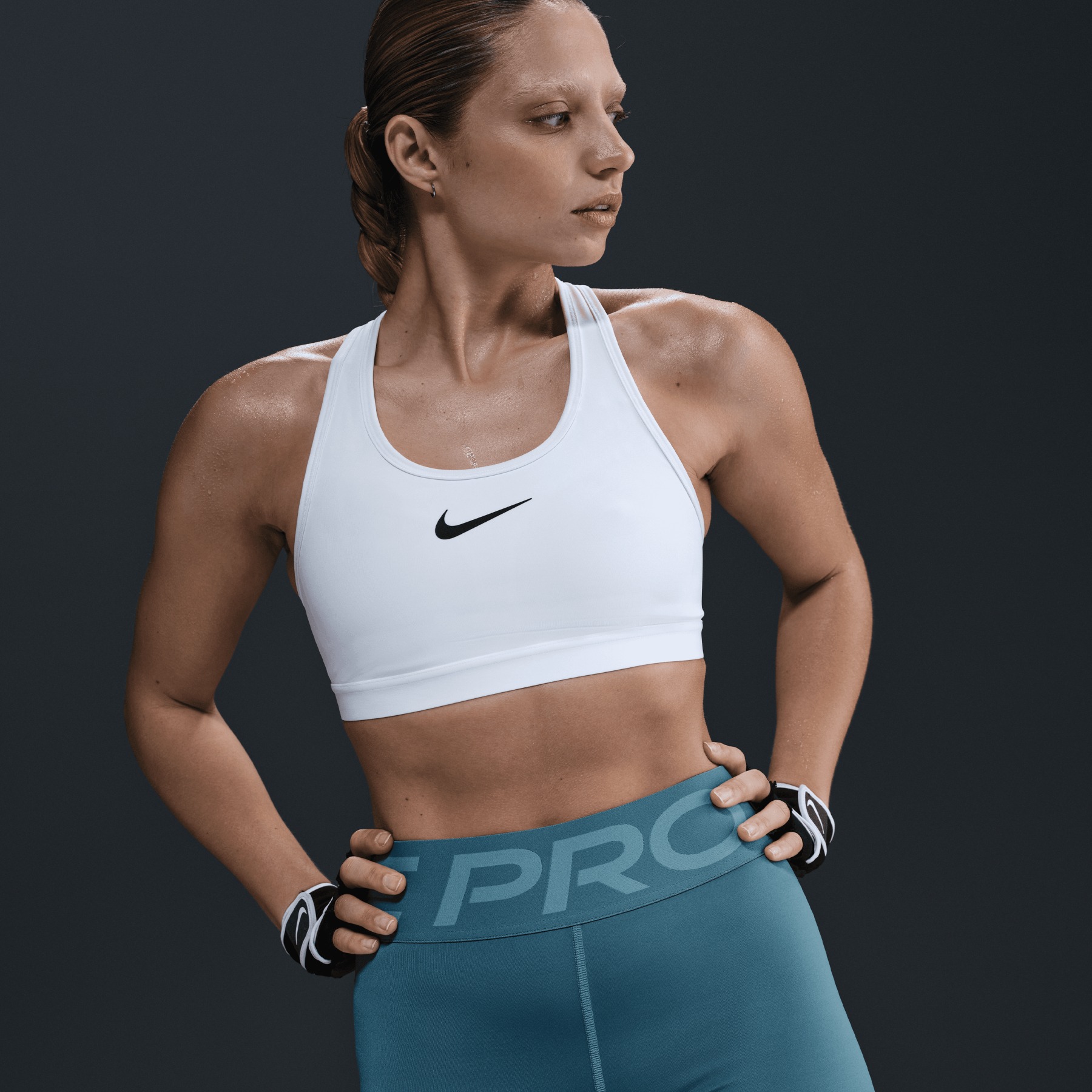 white nike pros women's