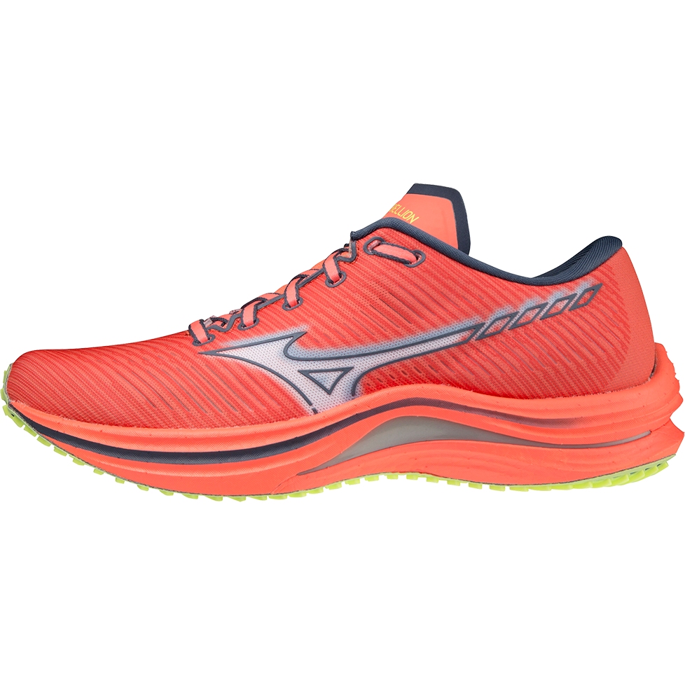 Picture of Mizuno Wave Rebellion Women&#039;s Running Shoes - Neon Flame / White / Neo Lime