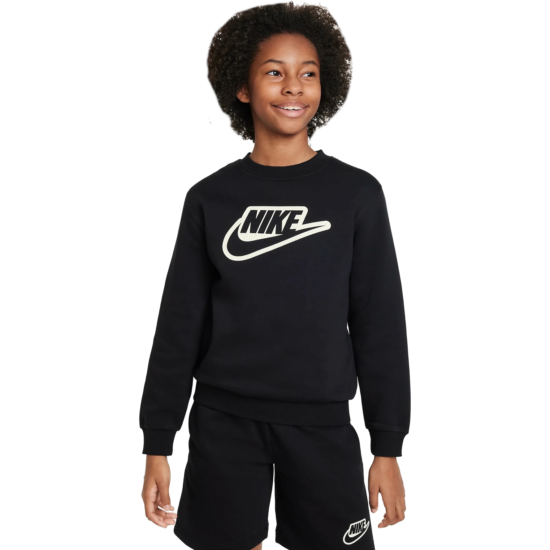Photo produit de Nike Sweatshirt Enfants - Sportswear Club+ - black/coconut milk FD3182-010