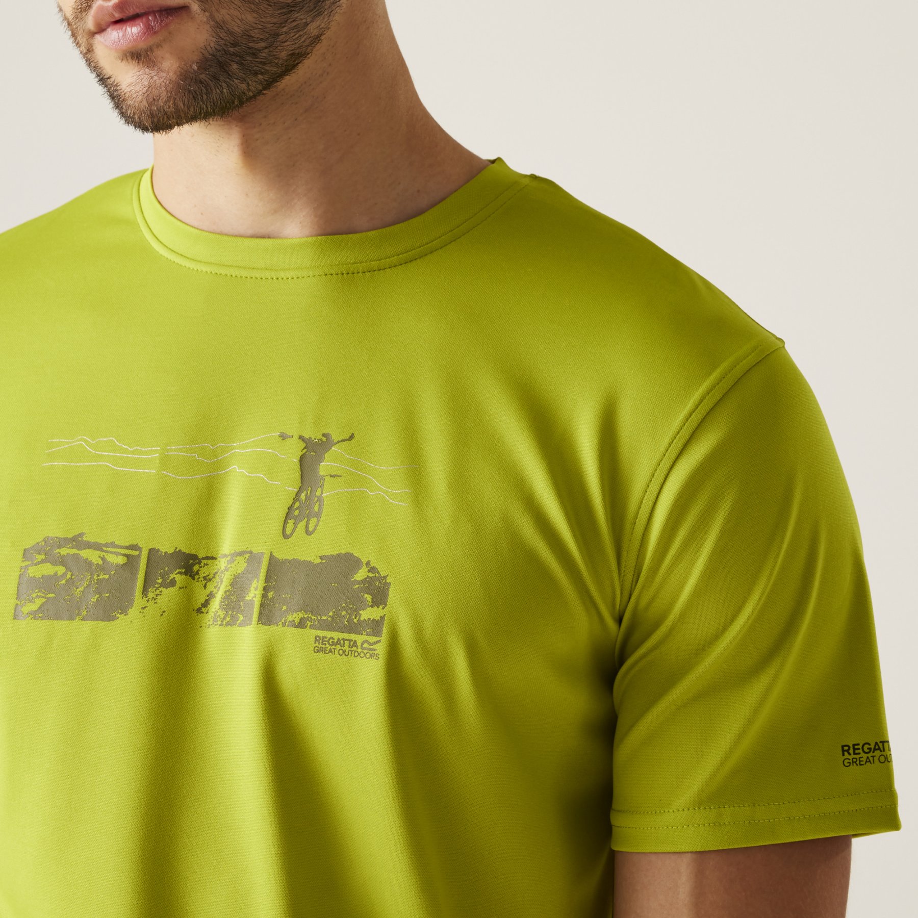 T-shirt Homme Regatta Fingal V Graphic Explore - Gym Running Football Stretch - Neuf