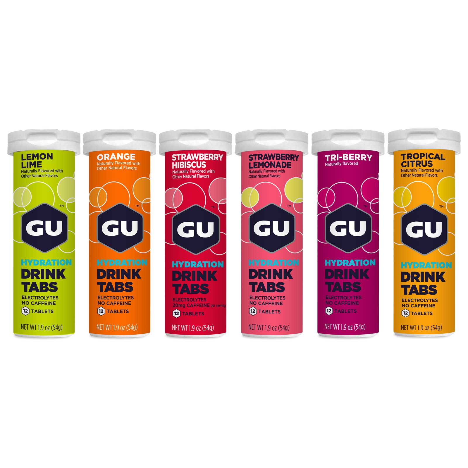 Productfoto van GU Hydration Drink Tabs - Elektrolyten Bruistabletten - 12 stuks.