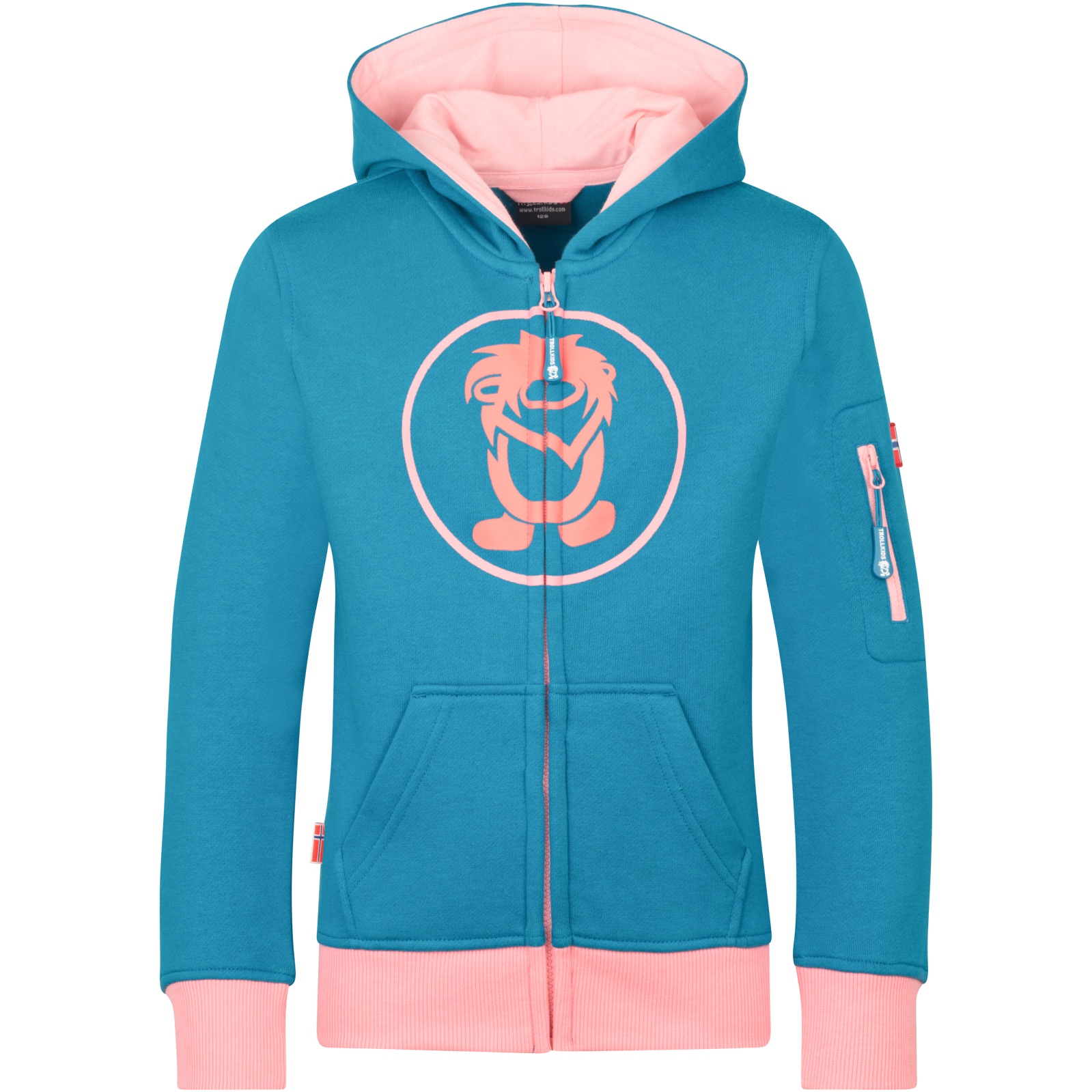 Bild von Trollkids Sortland Kapuzenjacke Kinder - Harbor Blue/Poeny Rose