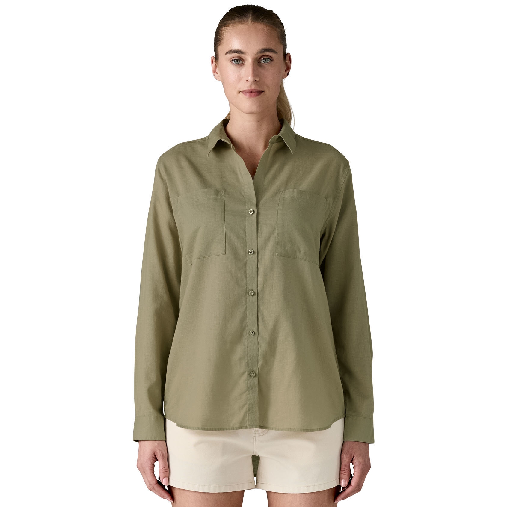 Photo produit de Patagonia Chemise Femme - Lightweight A/C Buttondown - River Rock Green
