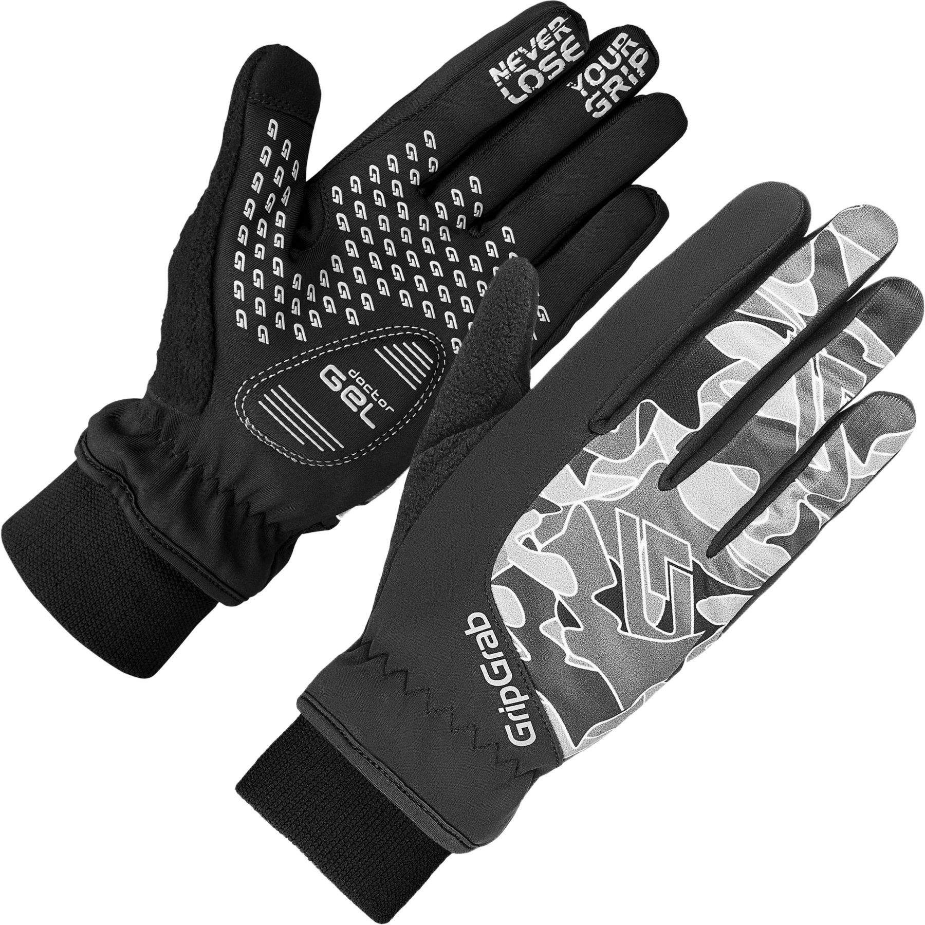 Productfoto van GripGrab Rebel Youngster Windproof Winter Gloves - Black/Grey