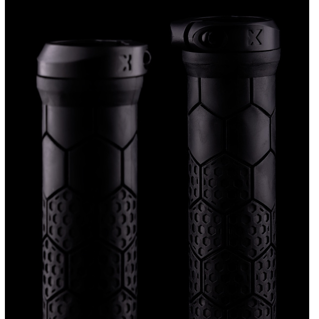 Sixpack D-Trix PA Lock-On Manopole Bici | 33mm In Gel Kraton | Nero/Arancione Per Mountain Bike DH Enduro