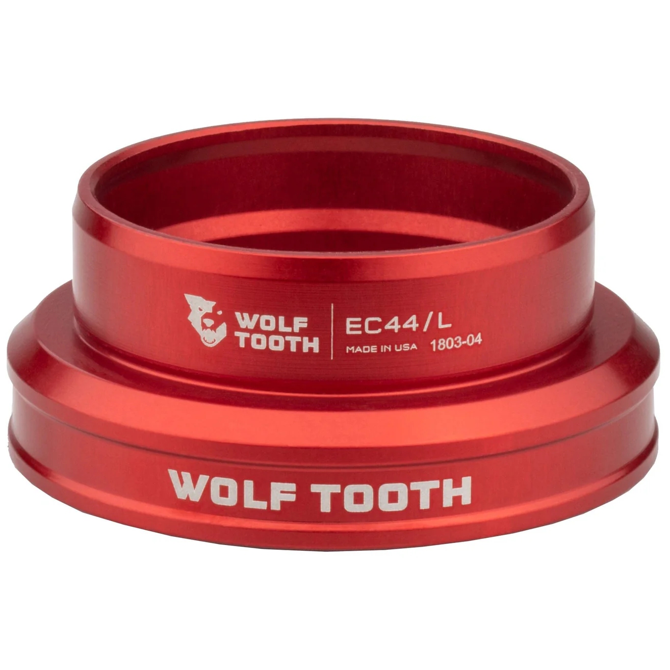 Photo produit de Wolf Tooth Jeu de Direction - Premium - Partie Inférieure | 1.5&quot; | EC44/40 - rouge