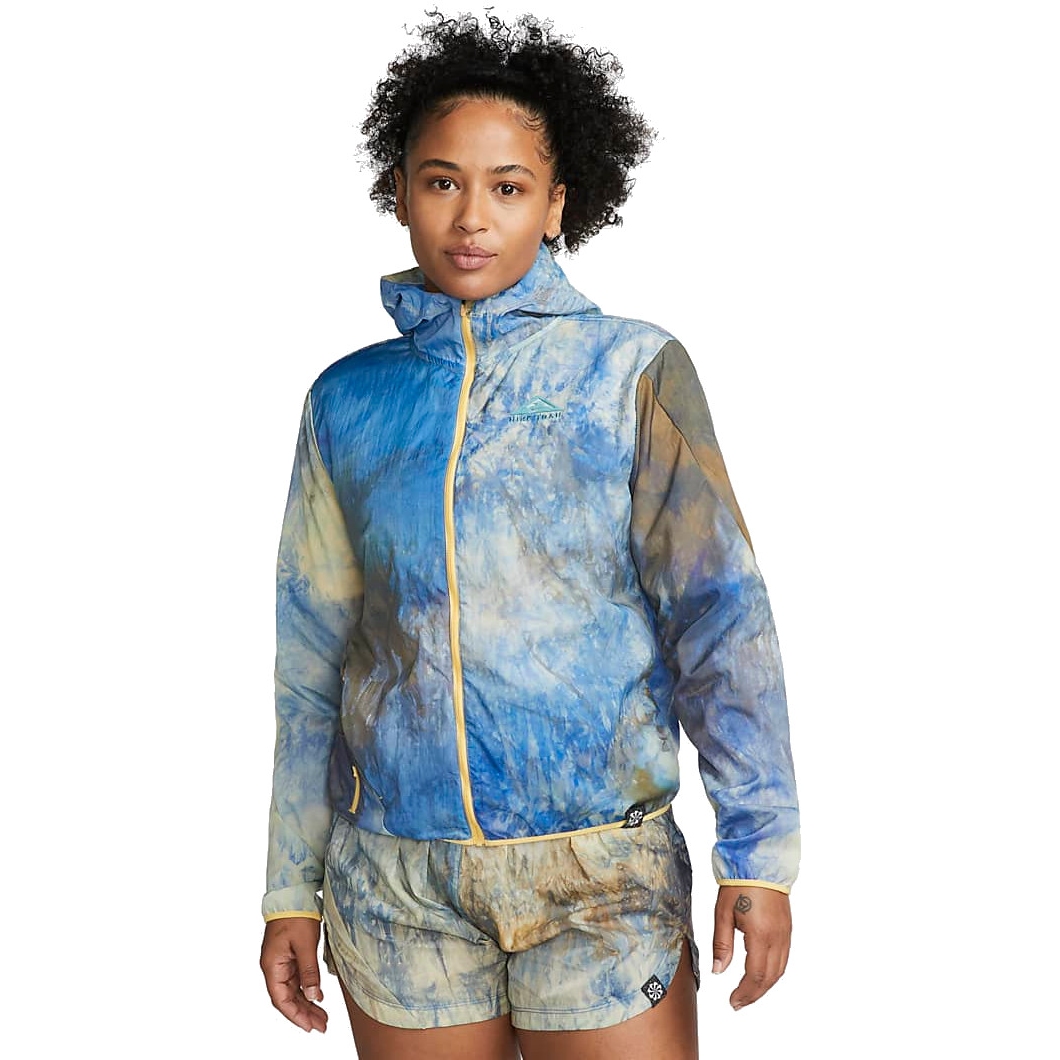 Nike Repel Women's Trail Running Jacket - gold/topaz gold/mineral teal DX1041-795