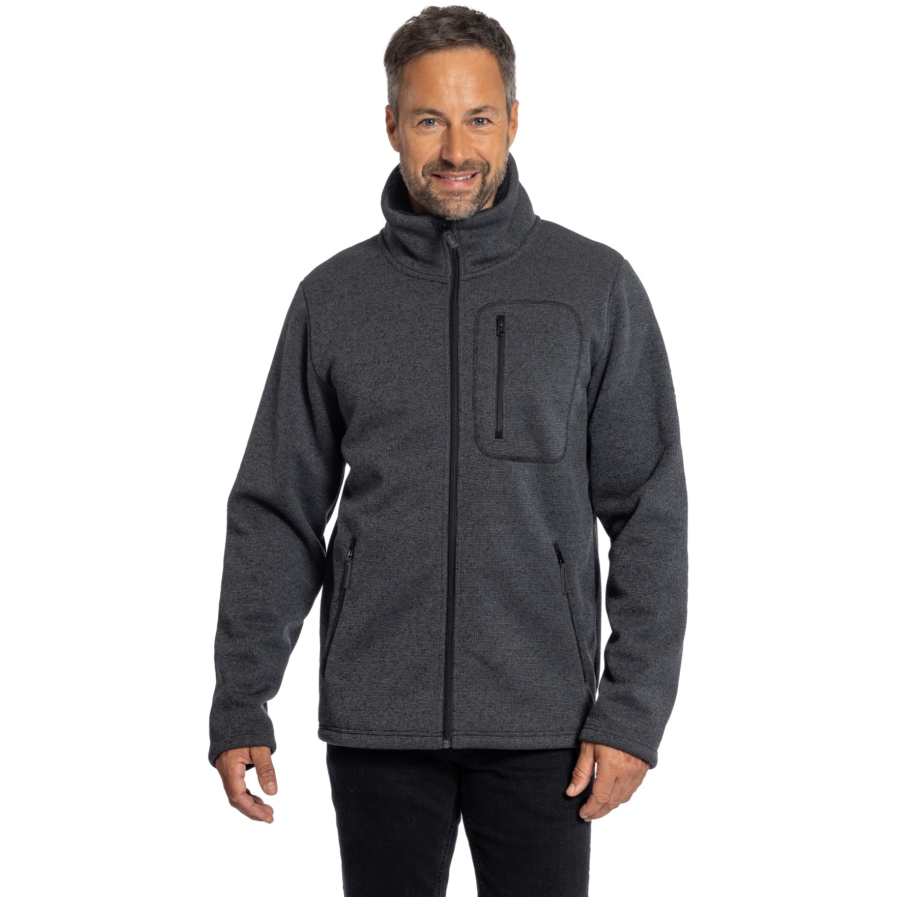 Picture of Elkline FAT CHANCE Windproof Fleece Jacket Men - grey-black