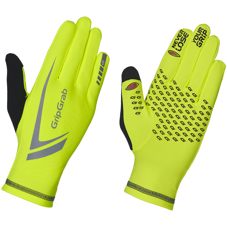 Picture of GripGrab Running Expert Hi-Vis Winter Touchscreen Gloves - Yellow Hi-Vis