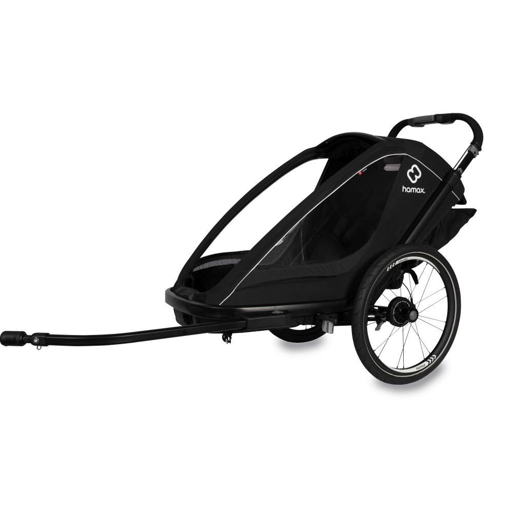 Picture of Hamax Breeze One Bike Trailer for 1 Kid - Incl. Drawbar and Stroller Wheel - black