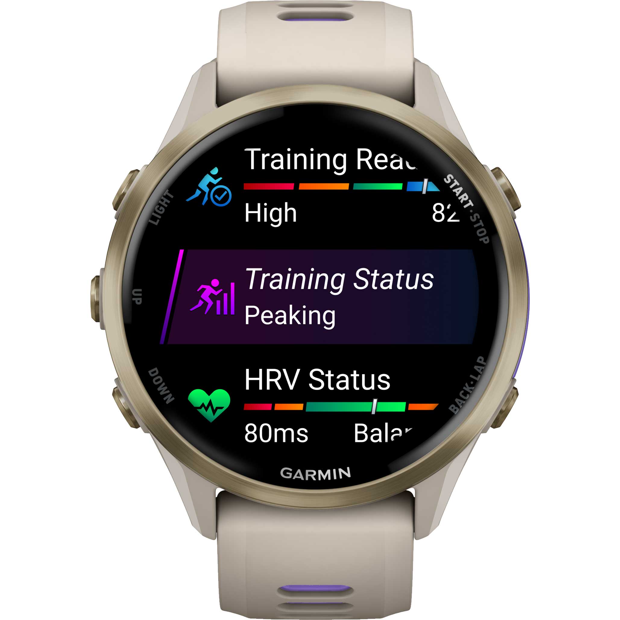 Garmin Forerunner 970 GPS Smartwatch - French Grey/Softgold