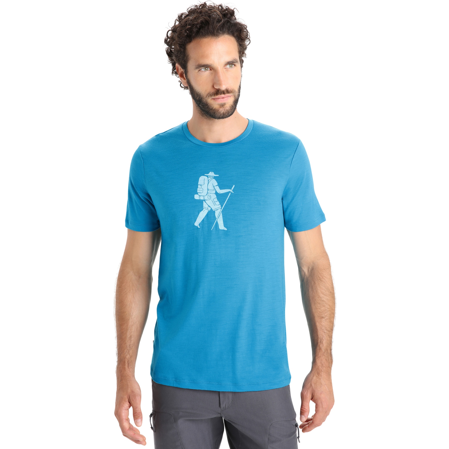 Foto de Icebreaker Camiseta Hombre - Tech Lite II Trail Hiker - Geo Blue
