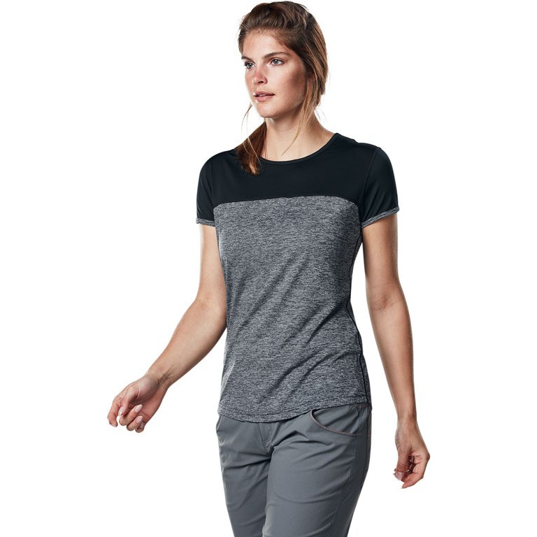Picture of Berghaus Women&#039;s Voyager Tech Tee Short Sleeve Crew Baselayer - Carbon Marl/Jet Black