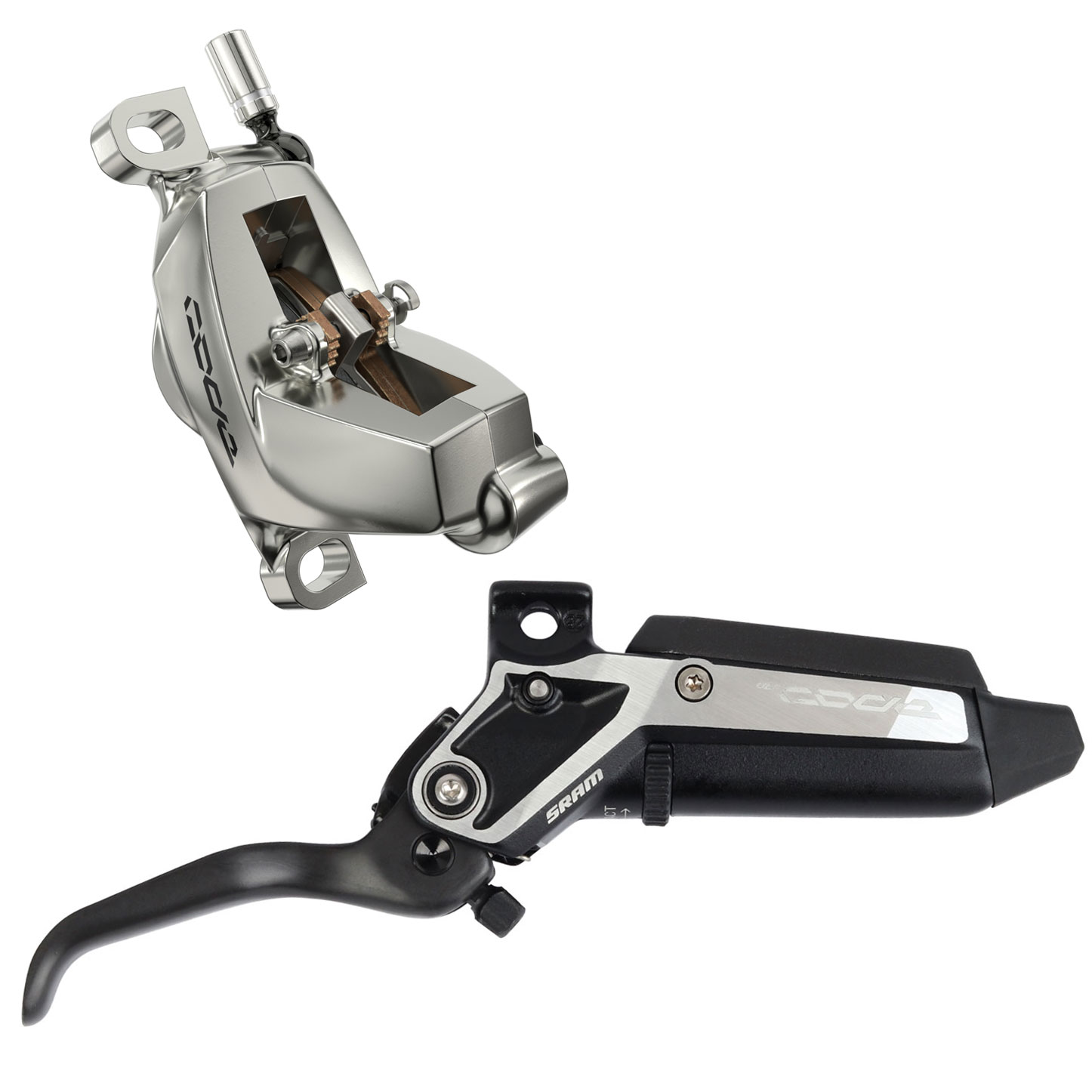 パーツ SRAM LEVEL ULTIMATE STEALTH 4-PISTON SRAM Level Ultimate Stealth 4-Piston Disc Brake Set – Thunder