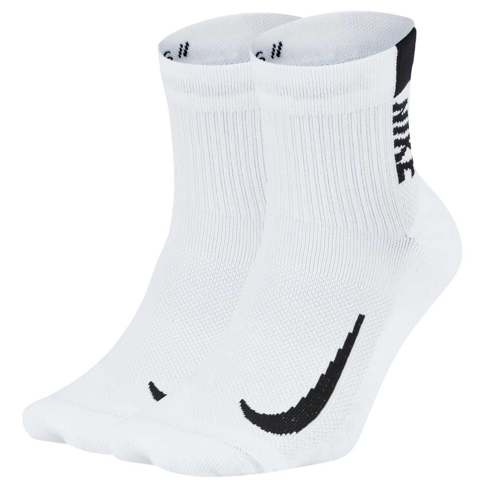Picture of Nike Multiplier Running Ankle Socks (2 Pair) - white/black SX7556-100