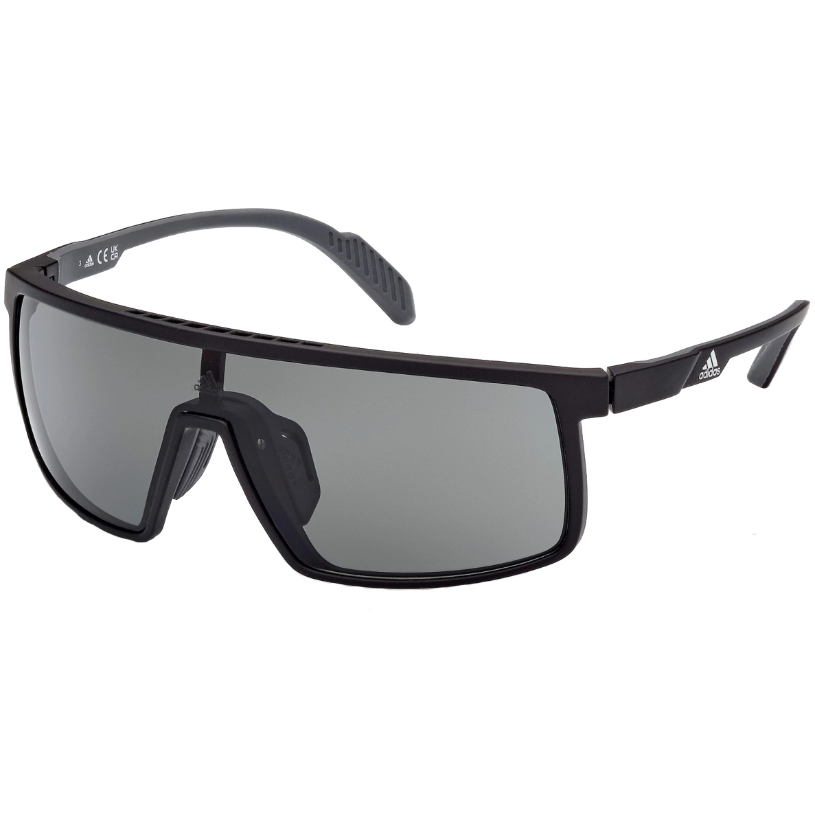 Image of adidas Prfm Shield SP0057 Sport Sunglasses - Matte Black / Contrast Smoke