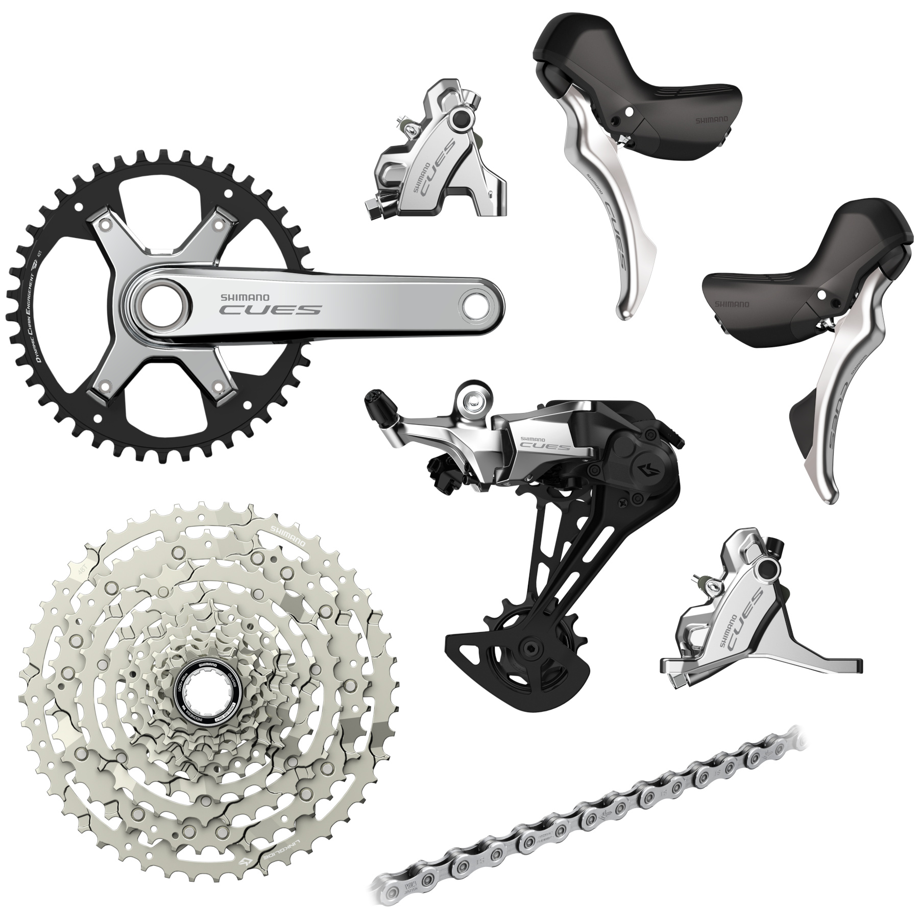 Shimano CUES U6000/U6030 Groupset - 1x10-speed | Polished Silver