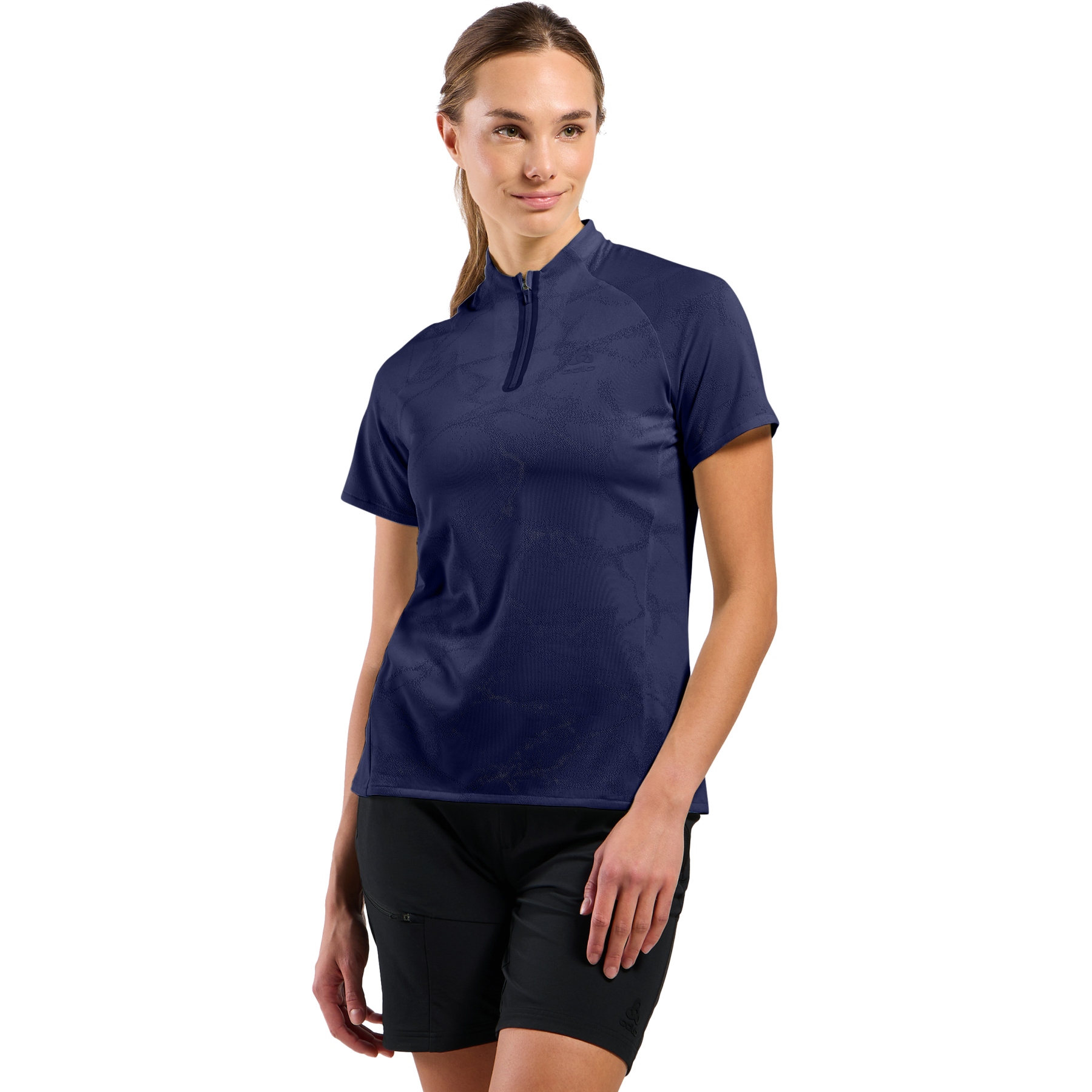 Productfoto van Odlo Ascent Chill-Tec Poloshirt Dames - skipper blue melange