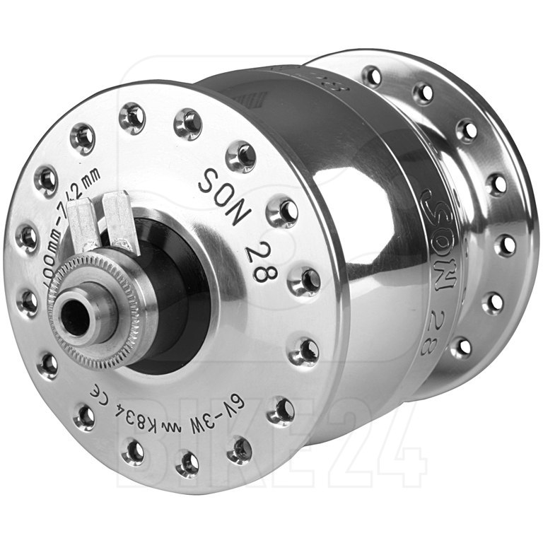 Picture of SON 28 Hub Dynamo - QR - silver polished