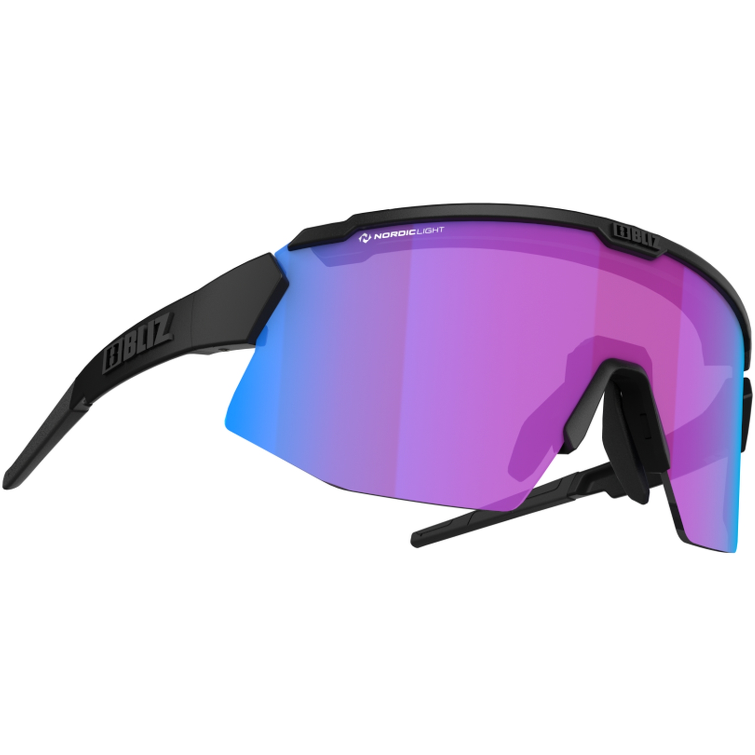 Picture of Bliz Breeze Small Nano | Nordic Light - Glasses - Matt Black / Begonia - Violet with Blue Multi + Brown with Silver Mirror