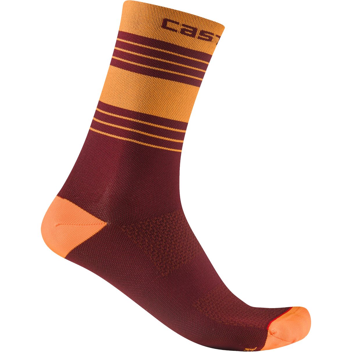 Produktbild von Castelli Simbolo 15 Socken - vivid orange/deep bordeaux 863