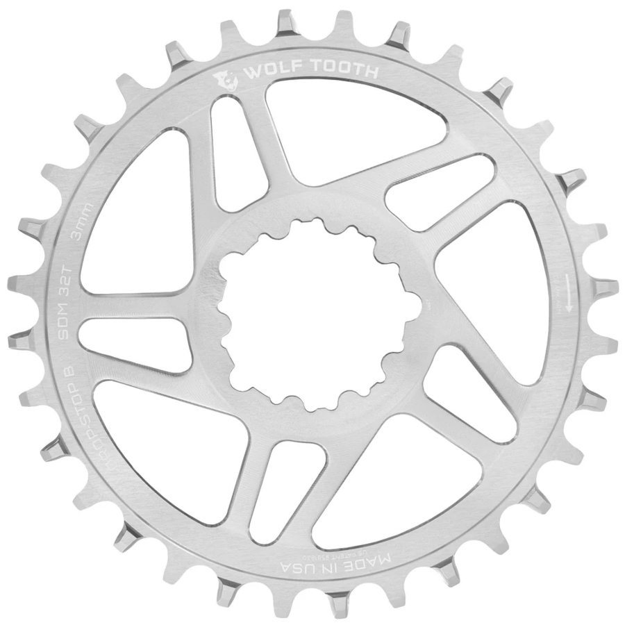 未使用 WolfTooth Drop-Stop B 42T SRAM 3bolt Wolf Tooth Chainring for SRAM 3-Bolt Direct Mount | Drop-Stop B