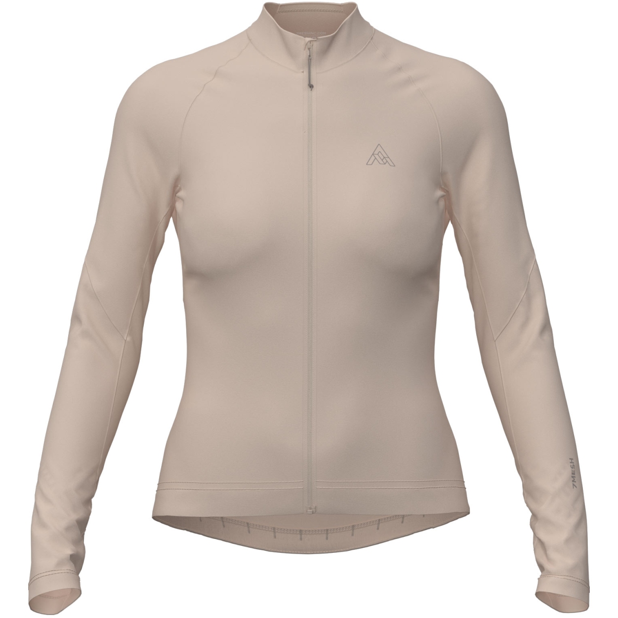 женский трикотаж из атласа с длинным рукавом 7mesh - Миндальный