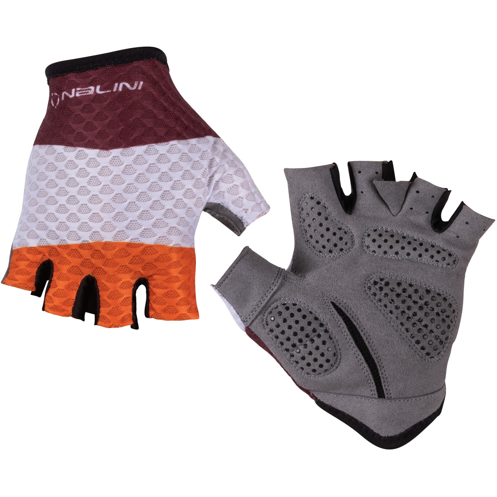 Nalini New Summer Cycling Gloves - red wine/orange 4100
