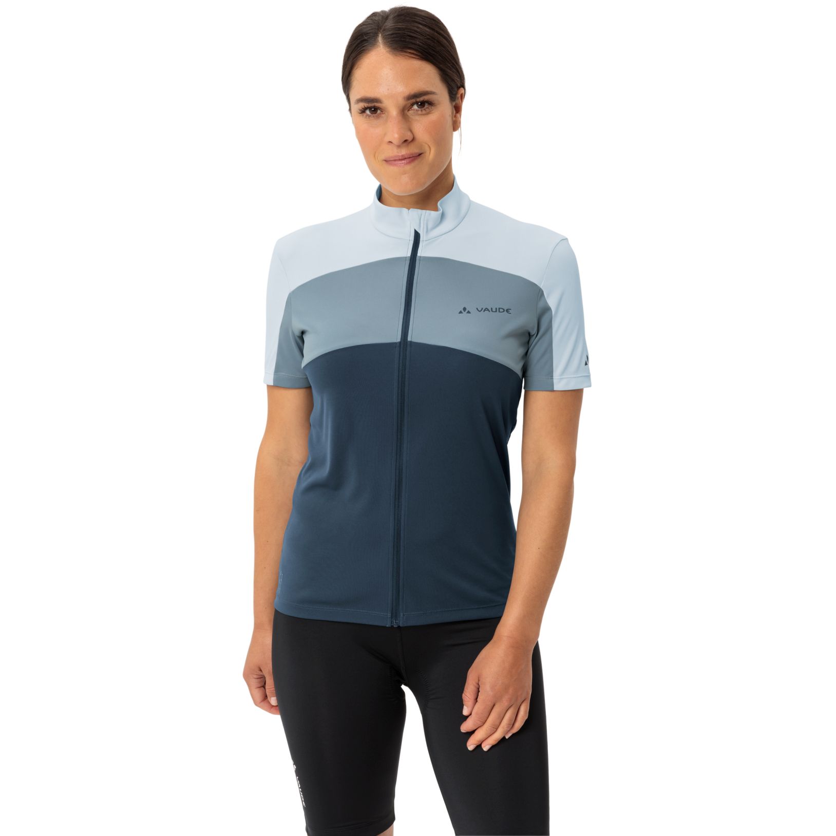 Bild von Vaude Matera Full Zip Kurzarmtrikot Damen - summer blue
