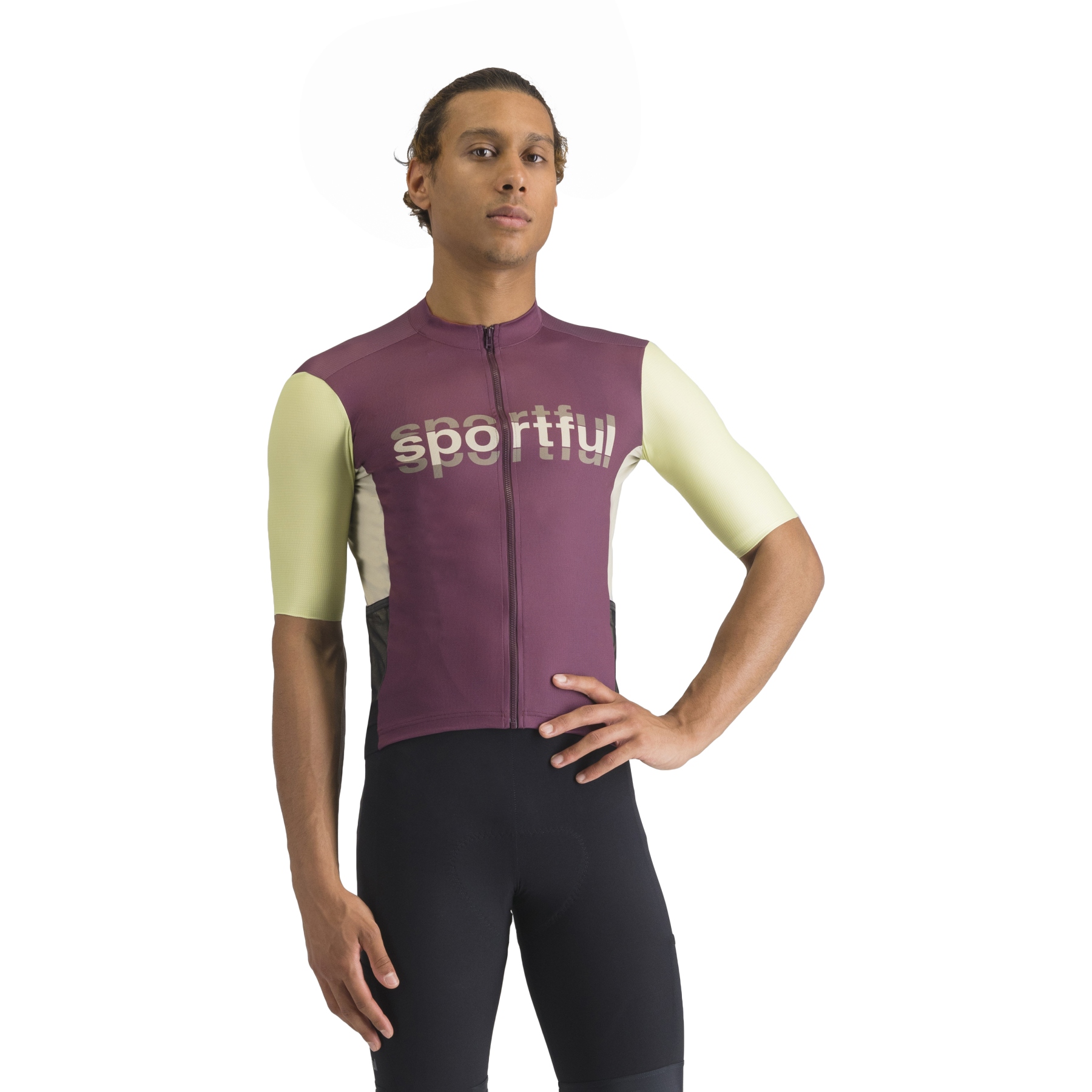 Produktbild von Sportful Supergiara Logo Radtrikot Herren - 569 Bordo&#039;/Shadow Lime