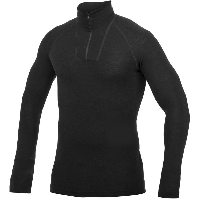 Productfoto van Woolpower LITE Zip Onderhemd met lange mouwen Unisex - zwart