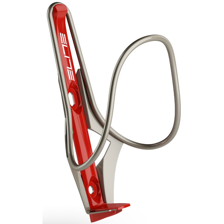 Picture of Elite Morèo Inox Bottle Cage - silver/red