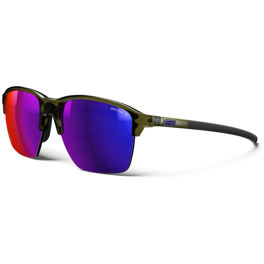 Picture of Julbo Crossline Sunglasses - Shiny Translucent Khaki - Shiny Khaki / Spectron HD 3