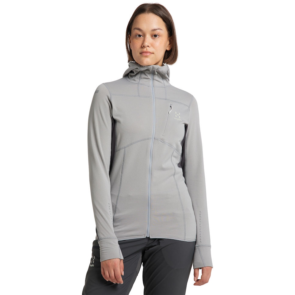 Haglöfs L.I.M Mid Comp Hood Jacket Women - concrete/magnetite 38G | BIKE24