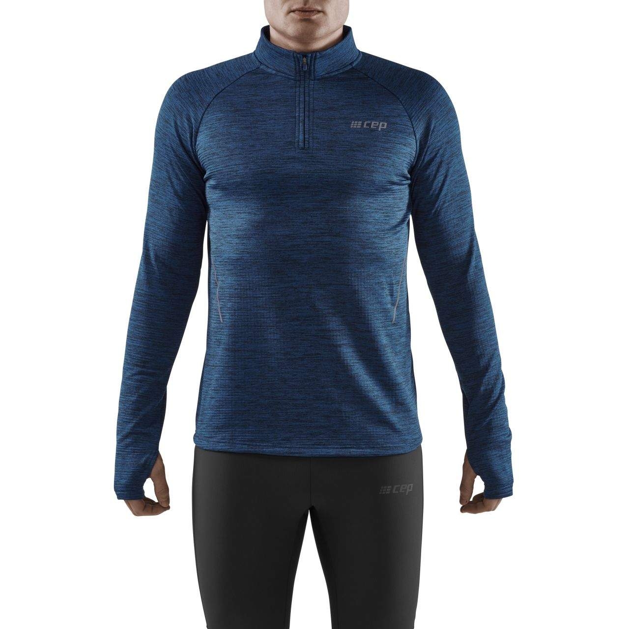 Image of CEP Winter Run Longsleeve Shirt - dark blue melange
