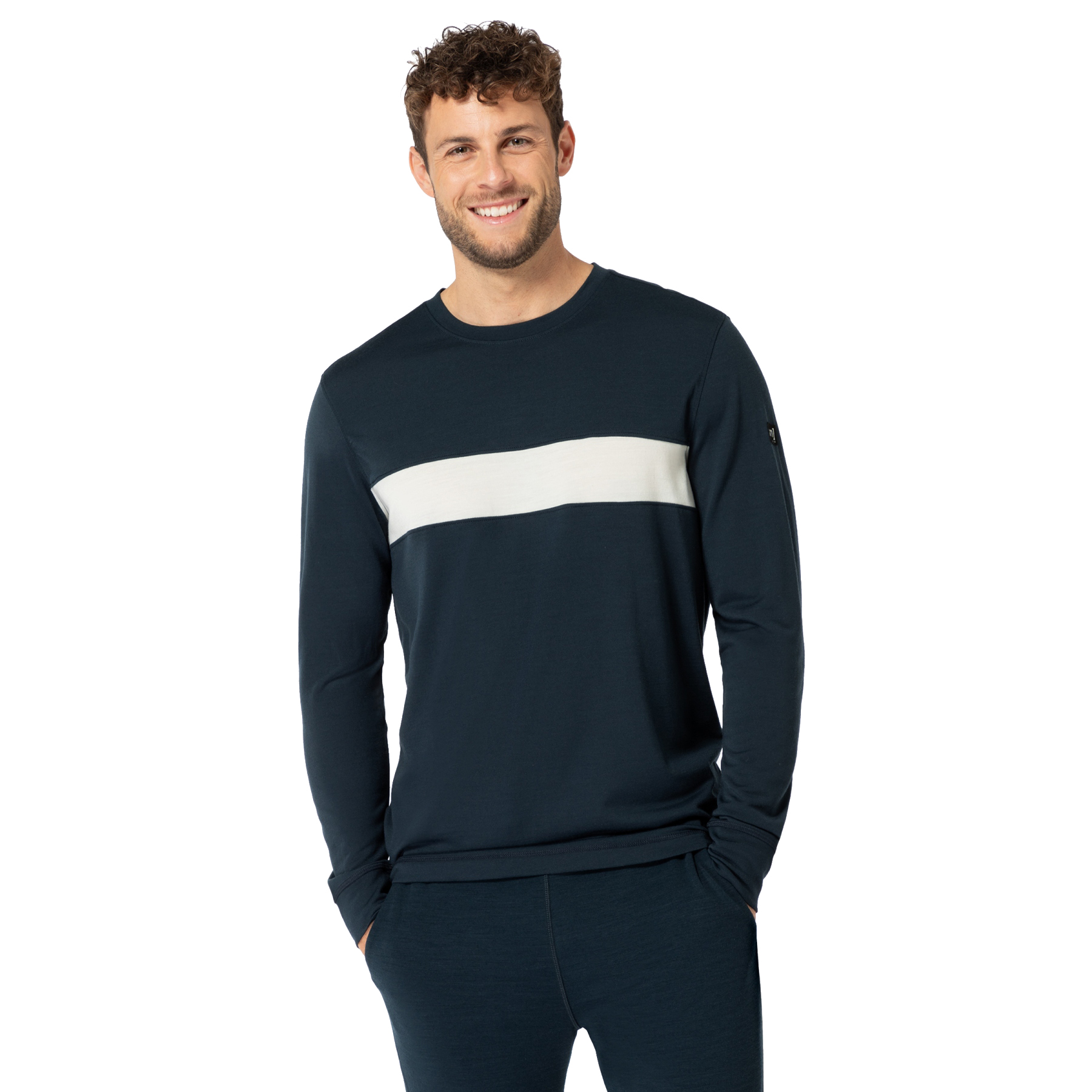 Produktbild von SUPER.NATURAL Montana Langarmshirt Herren - Blueberry/Fresh White