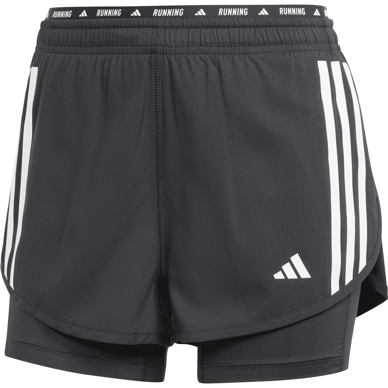 Picture of adidas Own The Run 3-Stripes 2-In-1 Shorts Women - black IN1445
