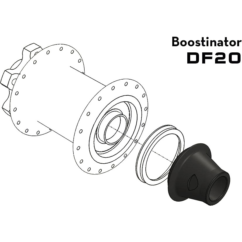 Picture of Wolf Tooth Boostinator DF20 Conversion Kit to Boost Standard 110mm for DT Swiss 240 OS, Front Wheel - black