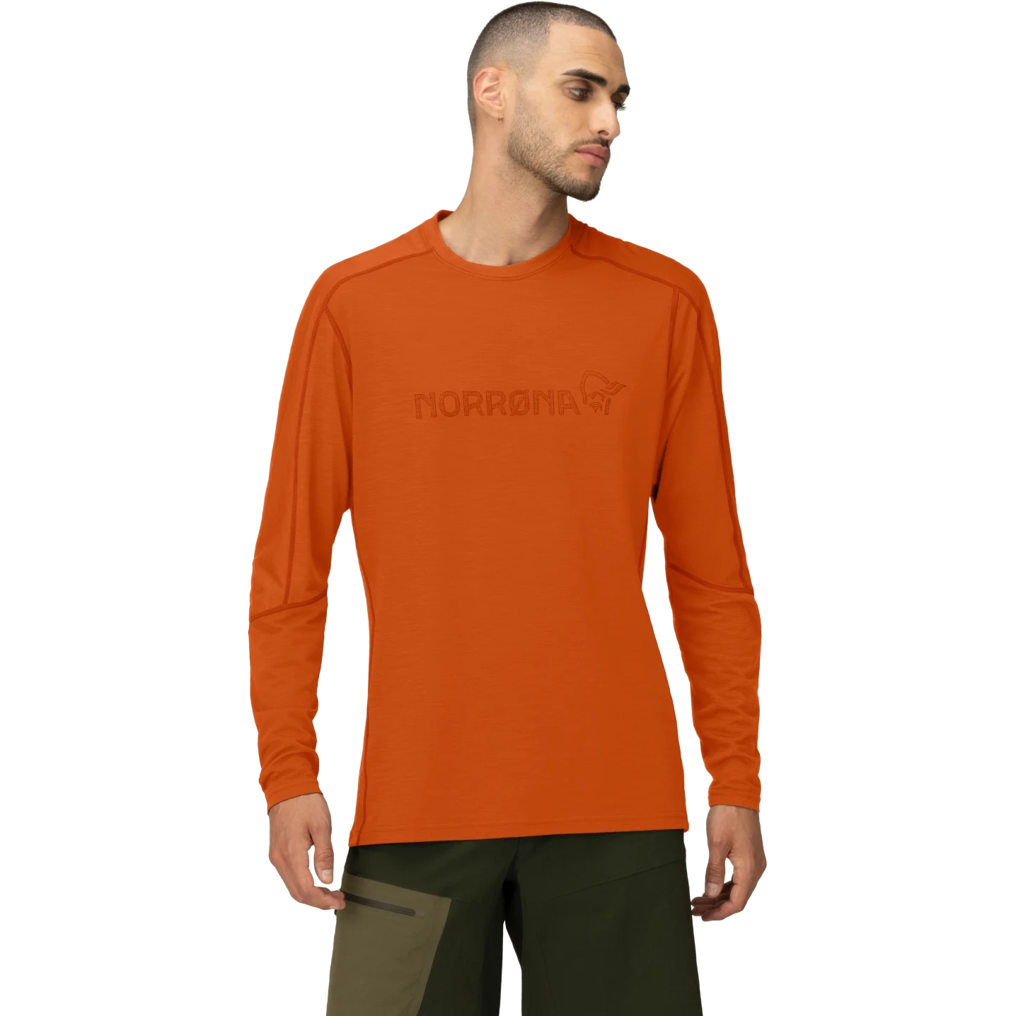 Produktbild von Norrona falketind equaliser merino round Neck Langarmshirt Herren - Gold Flame