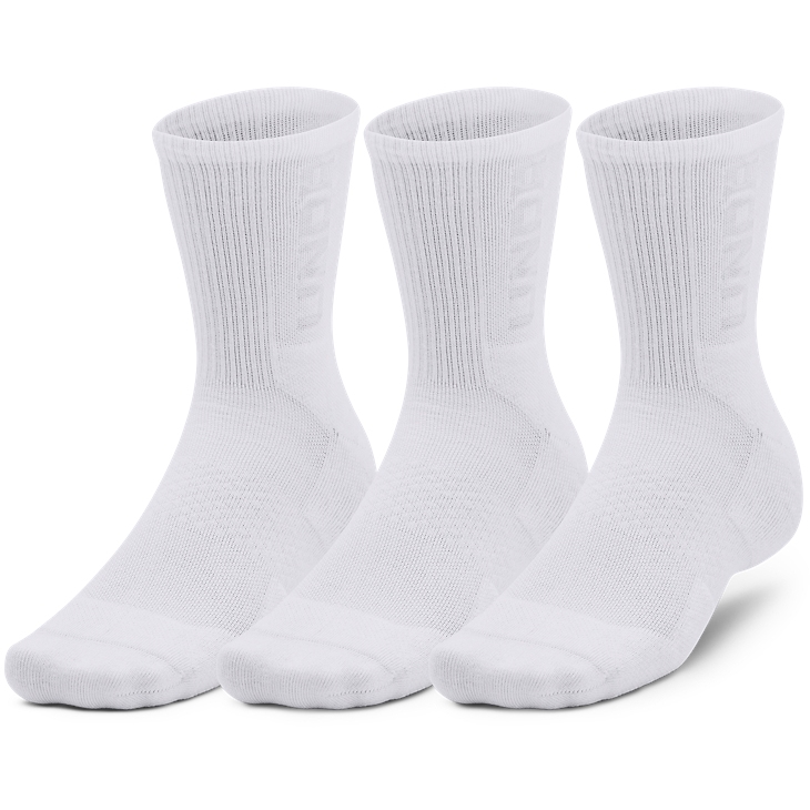 Picture of Under Armour 3-Maker Mid-Crew Socks - 3 Pack - White / Mod Gray
