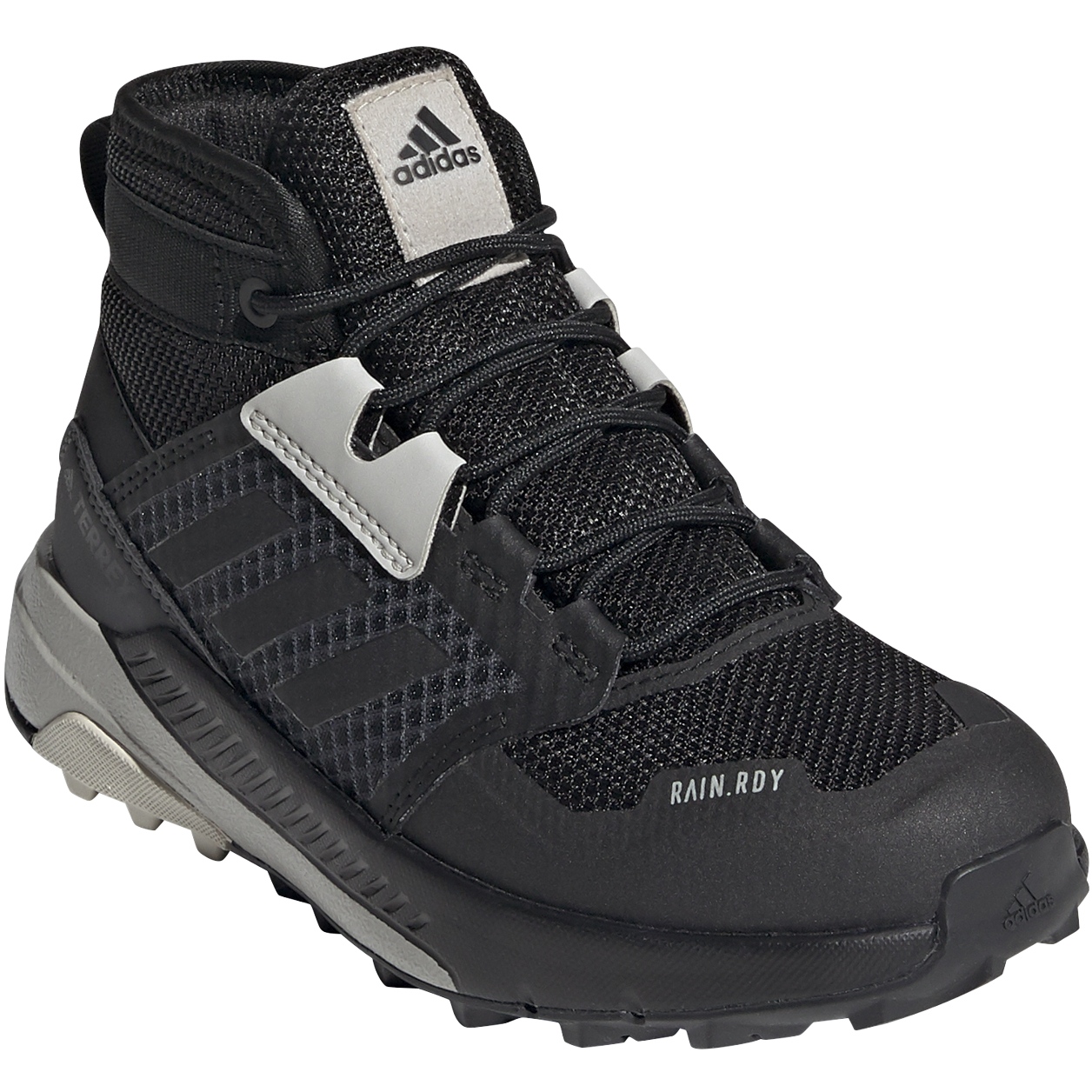 Image of adidas TERREX Trailmaker Mid Rain.RDY Hiking Shoes Kids - core black/core black/alumina FW9322