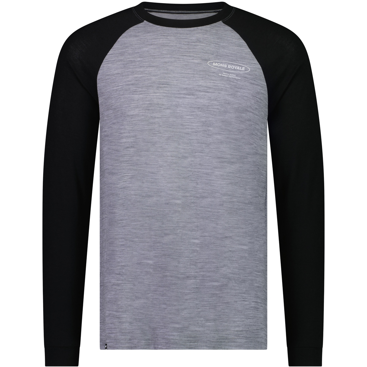 Produktbild von Mons Royale Icon Merino Air-Con Raglan Langarmshirt Herren - grey heather / schwarz