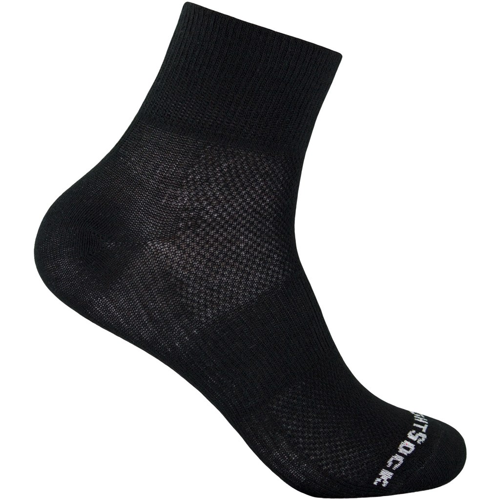 Bild von WRIGHTSOCK Coolmesh II Quarter Doppellagige Socken - schwarz - 805-03
