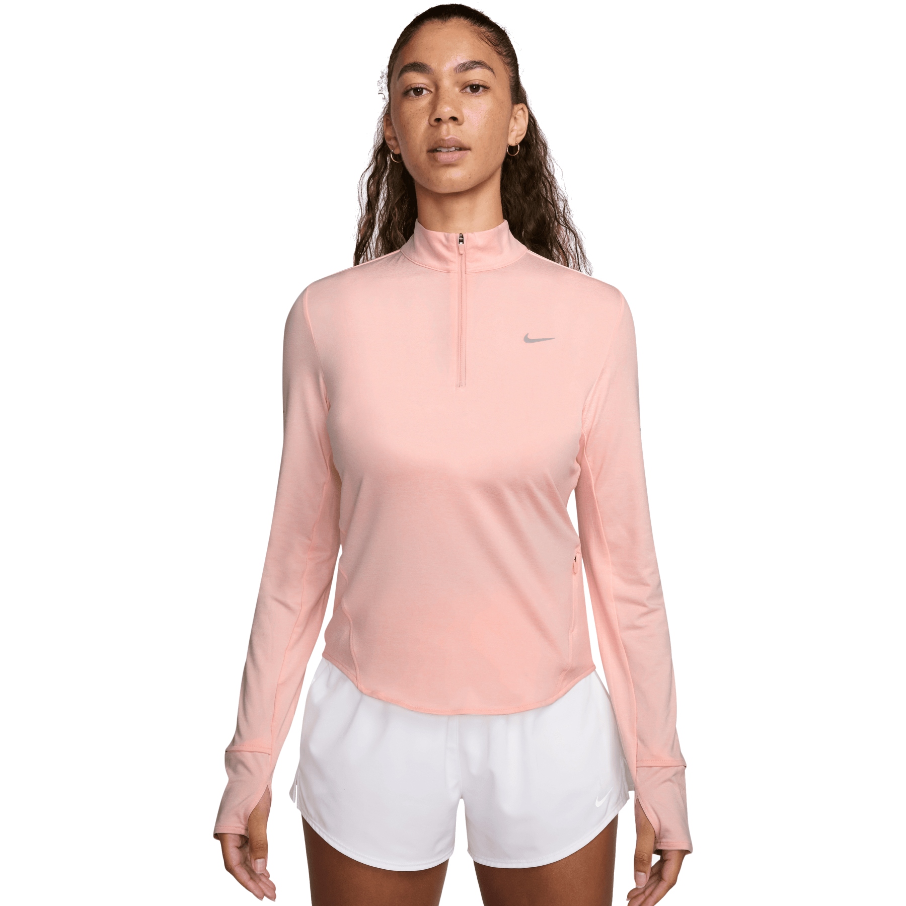 Photo produit de Nike T-Shirt Manches Longues Femme - Swift Dri-FIT UV 1/4-Zip - atmosphere/htr/reflective silver HQ0499-607