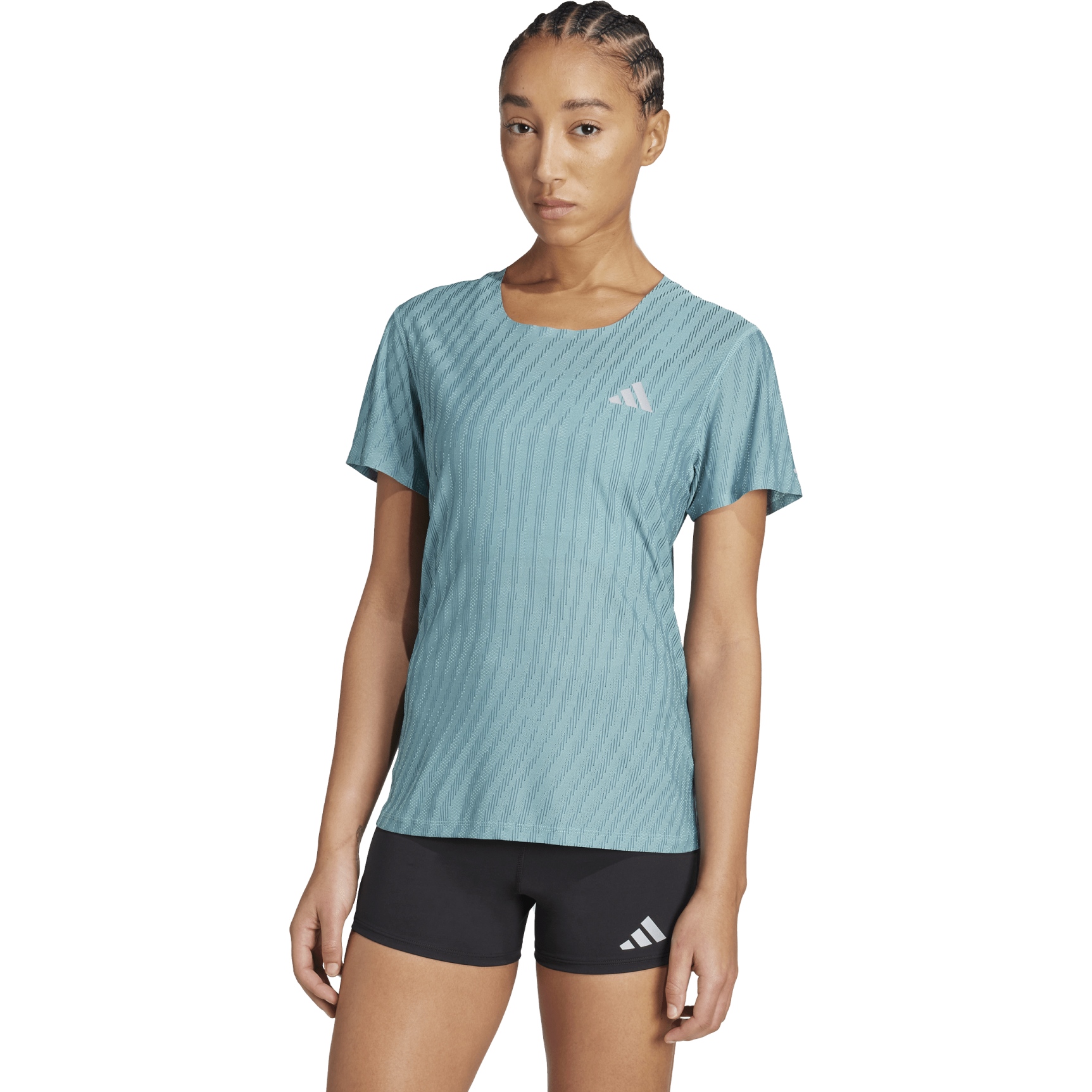 женская футболка adidas Adi365 Running CLIMACOOL+ - мятный тон / бирюзовый с подкладкой JP3850