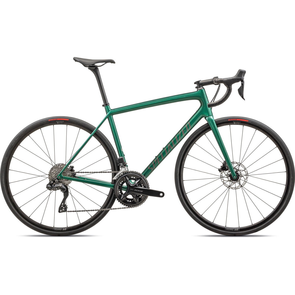 Picture of Specialized AETHOS COMP - Shimano 105 Di2- Carbon Road Bike - 2024 - gloss metallic pine green / smoke