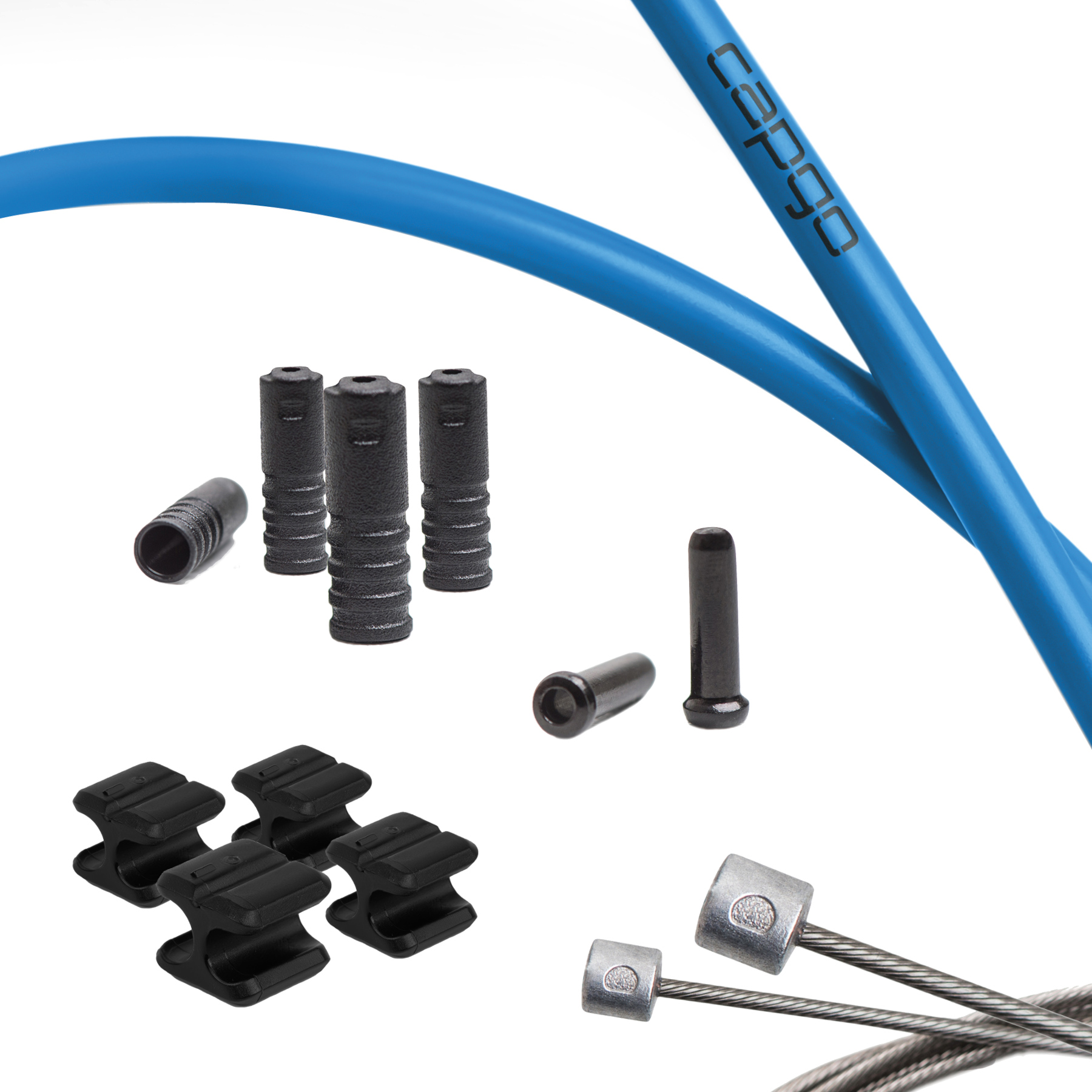 Productfoto van capgo Schakelkabelset - Blue Line | Double (2x) - MTB/Road (Shimano/SRAM) | blauw