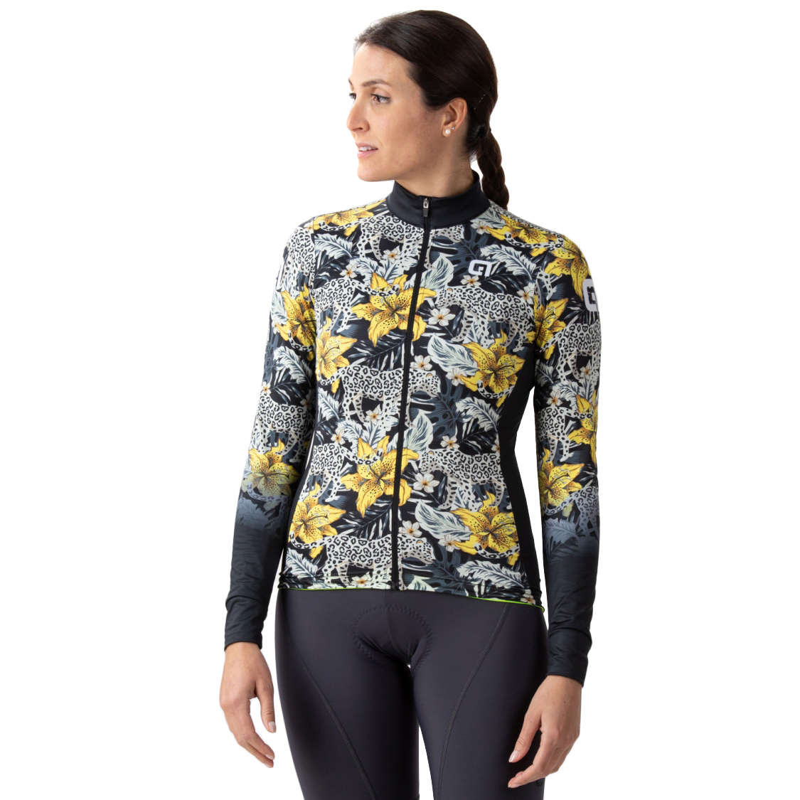 Picture of Alé PR-E Hibiscus Long Sleeve Jersey Women - yellow