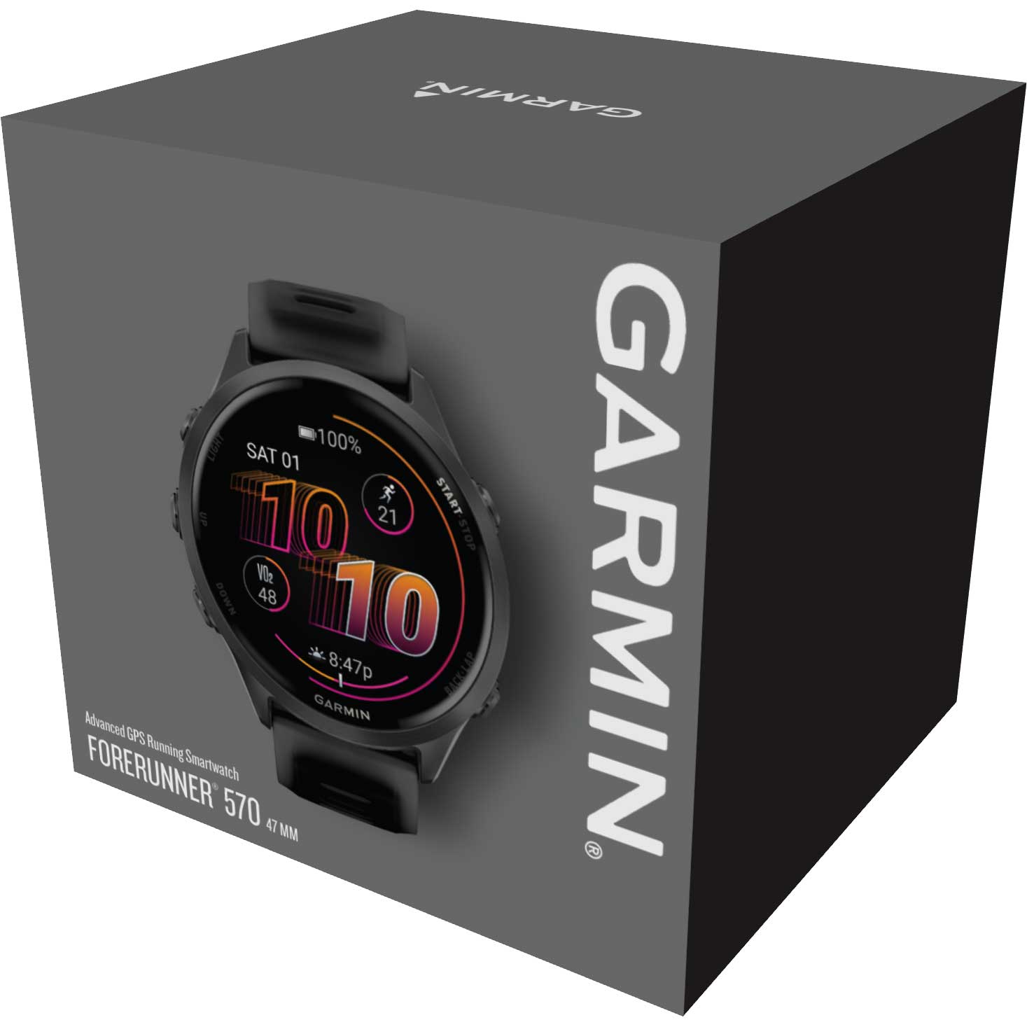 Garmin Forerunner 570 GPS Smartwatch - 47mm - Slate Grey/Black 